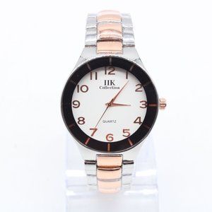 IIK Collection Watch Mens Silver Tone Stainless Steel Elegant Classic White Dial